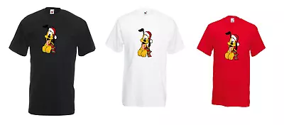 Buy Kids Adults  Unisex Pluto Santa Christmas T-shirt  Crewneck T-shirt   Gift Top • 6.49£