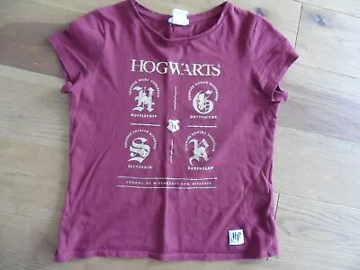 Buy Girls Maroon With Gold Harry Potter T Shirt Top Hogwarts Shirt - Age 8-10 Years • 2.99£