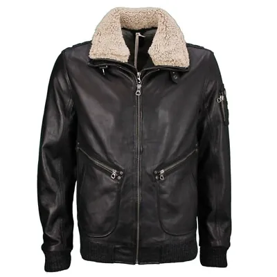 Buy Gipsy Men Jacket Leather Jacket Black GMStarpatrol 2 RF Black • 135.67£