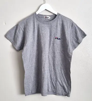 Buy Fila Basic T-Shirt Size Medium M Mens Grey Embroidered Crew Neck Short Sleeved • 4.99£