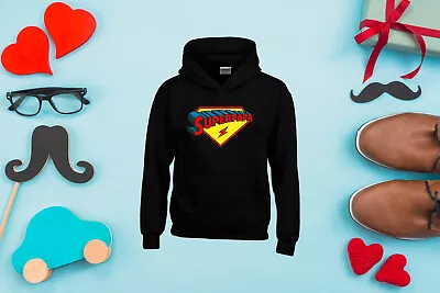 Buy Superman Superpapa Father DayHoodie Kids Adults Gift Present Dad Daddy Mens Hood • 23.99£