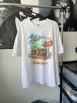 Buy Vintage 90s Single Stitch Flintstones McDonalds Graphic Print T-shirt Size XL.  • 69.99£