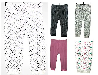 Buy Ladies Womens Pyjama Bottoms 100% Cotton Summer  Lounge Pants White Black New • 7.99£