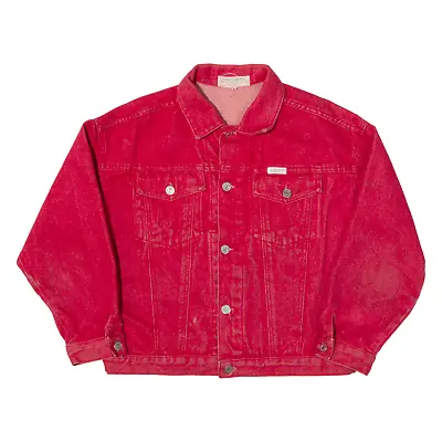 Buy Vintage GUESS JEANS Cropped Womens Denim Jacket Red 80s L • 33.99£