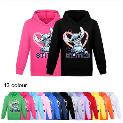 Buy Popular Lilo And Stitch Hoodie Children's Casual Print Pullover T-shirt • 12.78£