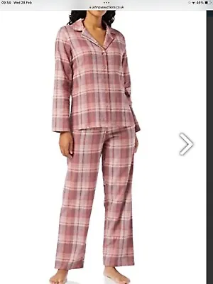 Buy LADIES Iris & Lilly PYJAMA SET Long Sleeve Supersoft Pure Cotton Flannel Size 14 • 8.99£