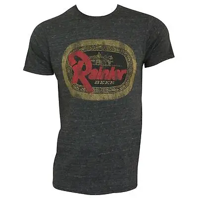 Buy Rainier Beer Logo Retro Brand Dark Heather Charcoal Men's T-Shirt Grey • 36.95£