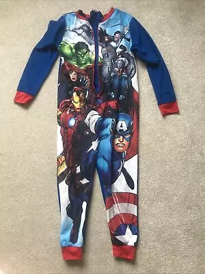 Buy Marvel Avengers All In One Superheroes Pyjamas 9-10 Years 140cm • 1.50£