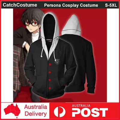 Buy Persona 5 P5 Cosplay Costume Hoodie Anime Joker Sweatshirt Zipper Jacket Coat • 23.79£