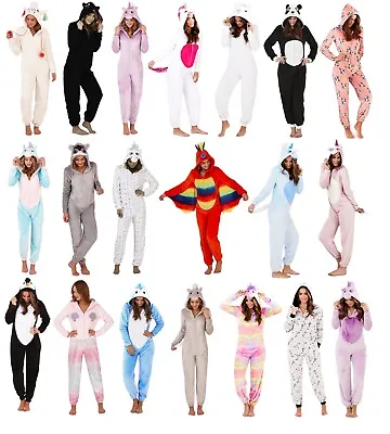 Buy Womens Character All In One Ladies Fleece Pyjama Sleepsuit Teens Onezee Jumpsuit • 17.95£