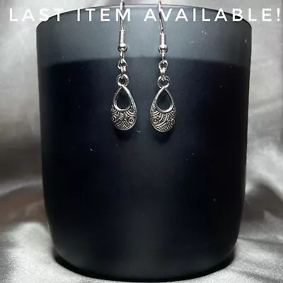 Buy Handmade Silver Teardrop Earrings Gothic Gift Jewellery Women Woman Ladies Girl • 4£