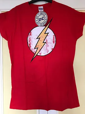 Buy The Flash T Shirt Distressed Logo New Official DC Originals Ladies XL Red • 9.99£