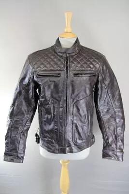 Buy Retro Dark Brown Leather Biker Jacket + Back/shoulder/elbow Ce Armour 36-38 In/s • 69£