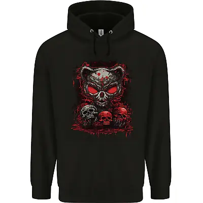 Buy An Evil Cat With Skull Satanic Kitty Mens 80% Cotton Hoodie • 19.99£