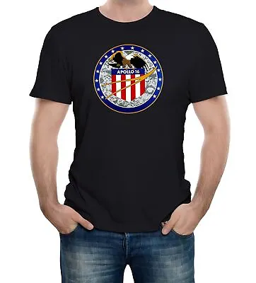 Buy Mens NASA Apollo 16 Mission Crew Badge Logo T-Shirt Space Science Cool • 12.99£