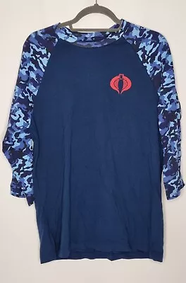 Buy GI Joe Cobra Raglan Long Sleeve T-Shirt Blue Size Medium M Camouflage Loot Crate • 8£