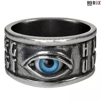Buy Alchemy England Ouija Ring Eye Spirit Seance Blue Evil Alternative Jewellery • 22.99£