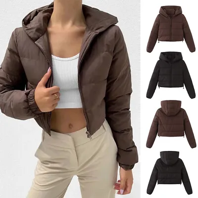 Buy New Womens Ladies Winter Oversized Short Puffer Jacket Coat Hooded Sizes 8-24 UK • 6.70£