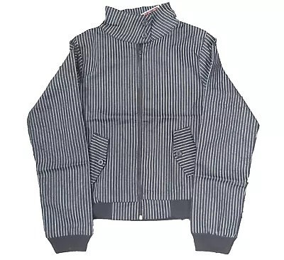 Buy Criminal Damage Pin Stripe Harrington Jacket Womens Medium Black Vintage NEW • 34.14£