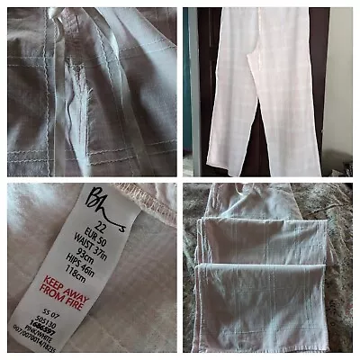 Buy Women's Trouser Pants Pyjama Bottoms BHS Size 22 Pink 100% Cotton Elasticated • 5.99£