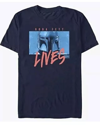 Buy Star Wars Book Of Boba Fett - Boba Lives Men's T-Shirt Navy Blue XXL  • 9.99£