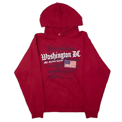 Buy JERZEES Mens Washington DC Hoodie Red Pullover USA S • 13.99£