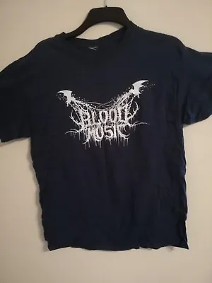 Buy Blood Music (blue) Logo Shirt L Perturbator Synthwave Death Black Metal • 10£
