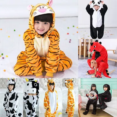 Buy Kids Animals One Piece Jumpsuit Pyjamas Winter Warm Cartoon Sleepwear Nightwear • 17.24£