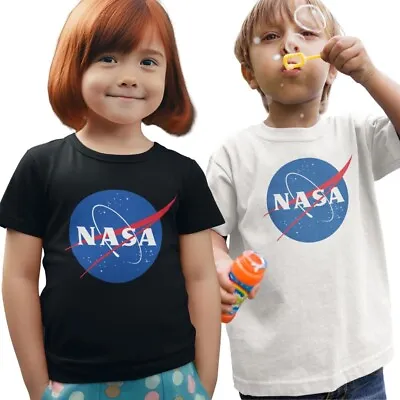 Buy Nasa Space Logo Kids Astronaut Trendy Geek Logo Unisex Black White T-shirts • 8.90£