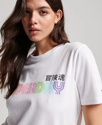 Buy Superdry Womens Vintage Retro Rainbow T-Shirt • 17.49£