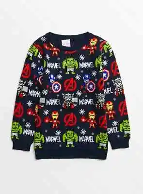 Buy TU Boys Marvel Superhero Christmas Jumper • 14£