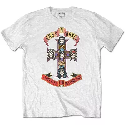 Buy White Guns N Roses Appetite For Destruction Official Tee T-Shirt Mens • 15.99£
