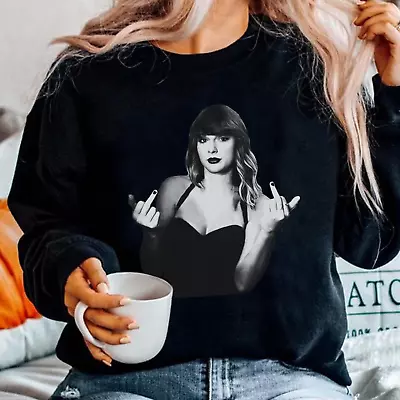 Buy Taylor Flipping Off Gift For Swiftie Middle Finger Unisex Crewneck Sweatshirt • 26.46£