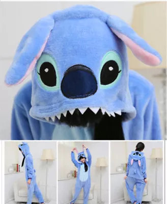 Buy Unisex Adult Disney Lilo Stitch Blue Stitch Pajamas Costume Cosplay Sleepwear G1 • 18.99£