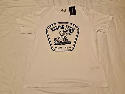 Buy SUPER MARIO KART T-shirt, Mens L White T-shirt With Racing Team Logo • 3.99£
