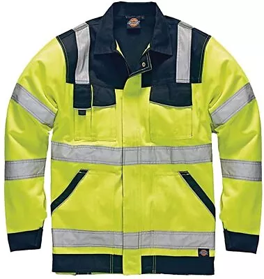 Buy Dickies SA30015 Mens Industry High Vis Polycotton Jacket - Yellow/Blue  • 14.95£
