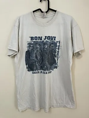 Buy Bon Jovi Have A Nice Day 2005-2006 World Tour Tshirt White Blue Size M • 20£