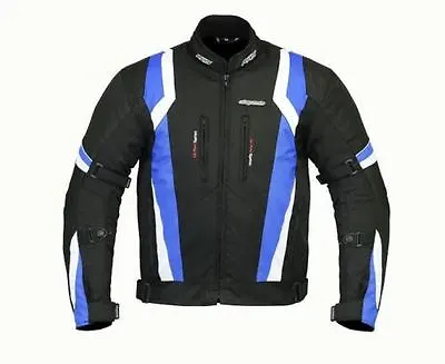 Buy RKSports 1509 MENS BLUE TEXTILE MOTORBIKE MOTORCYCLE JACKET  • 39.99£
