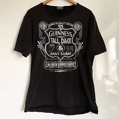 Buy Guinness Official T-Shirt Large Graphic Print Black Single Stitch Size XL • 12£