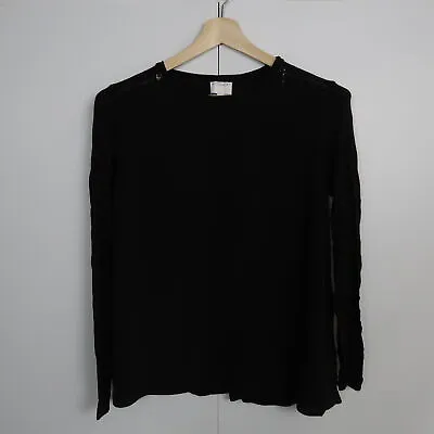 Buy Witchery Womens Top Size M Black Knit Long Sleeve Pullover Shirt • 7.64£