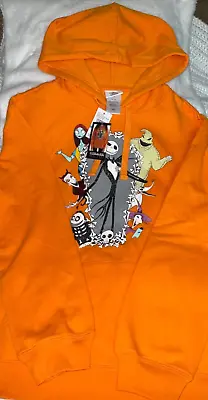 Buy Disney Nightmare Before Christmas Jack Skellington Orange Hood Sweatshirt XL G21 • 21.62£