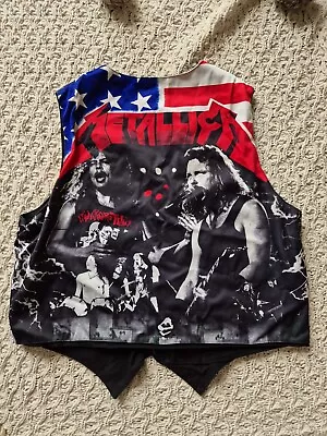 Buy Vintage Metallica '93 Nowhere To Roam Waistcoat Heavy Metal Rock Band Size Small • 30£