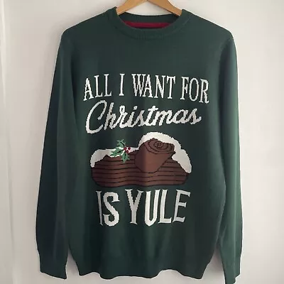 Buy Mens Christmas Jumper Fine Knit All I Want For Xmas Is Yule Made By Elves Size M • 8£