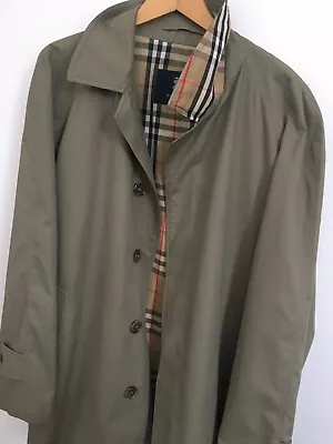 Buy Burberry London Mens L Large 40-42 Trench Check Lined Coat Raincoat Jacket Mac • 1.20£