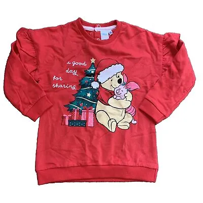Buy Girls Disney Winnie The Pooh Christmas Jumper Age 9-12 Months • 8.95£