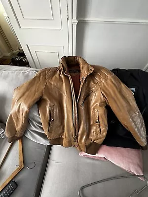 Buy Leather Flight Motorcycle Jacket Medium • 15£