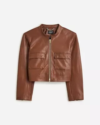 Buy J.CREW COLLECTION Grizzly Brown Distressed Leather Jacket M • 499.99£