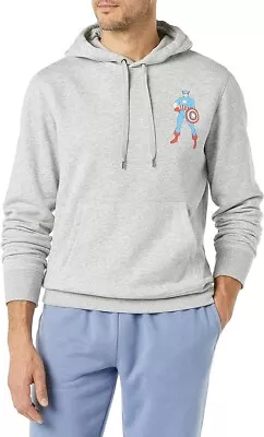 Buy Amazon Essentials Disney Captain America, Men's Fleece Sweater Hoodie Size S • 9.99£