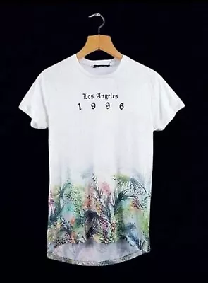 Buy Men’s White Graphic ‘Los Angeles’ Short Sleeve T Shirt Small • 6.95£