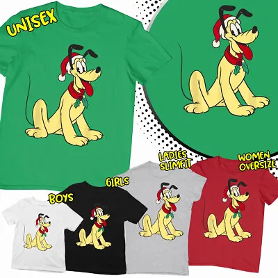 Buy Adorable Pluto Dog Santa Claus Funny Family Matching Christmas T Shirt #MC334 • 9.99£